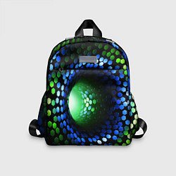 Детский рюкзак Червоточина - гексагональные чешуйки со свечением, цвет: 3D-принт