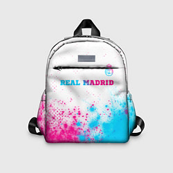 Детский рюкзак Real Madrid neon gradient style посередине, цвет: 3D-принт