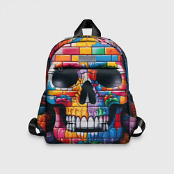 Детский рюкзак Граффити черепа на кирпичной стене, цвет: 3D-принт