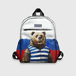 Детский рюкзак Медведь и флаг России, цвет: 3D-принт