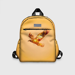 Детский рюкзак Орел с пейзажем на закате двойная экспозиция, цвет: 3D-принт