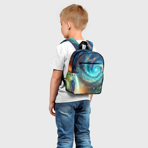 Детский рюкзак Неоновая далёкая галактика - нейросеть / 3D-принт – фото 5