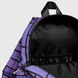 Детский рюкзак Кирпичная стена фиолетовый паттерн, цвет: 3D-принт — фото 2