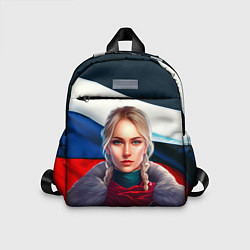 Детский рюкзак Блондинка с косами - флаг России