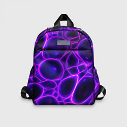 Детский рюкзак Фиолетовы неоновые соты, цвет: 3D-принт