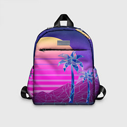 Детский рюкзак Vaporwave неоновые горы и пальмы