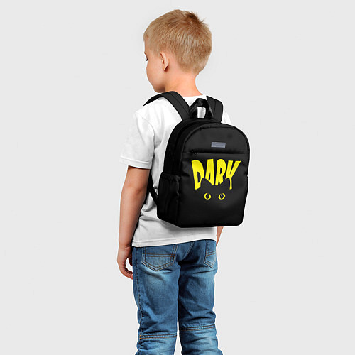 Детский рюкзак Черный кот светящиеся глаза - dark / 3D-принт – фото 5