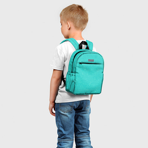Детский рюкзак Ментоловый текстурированный в полоску / 3D-принт – фото 5