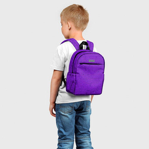 Детский рюкзак Сочный фиолетовый в полоску / 3D-принт – фото 5