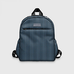 Детский рюкзак Чёрно-синий полосы в горошек, цвет: 3D-принт