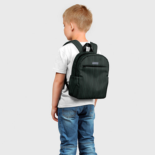 Детский рюкзак Чёрный в мелкие полоски / 3D-принт – фото 5