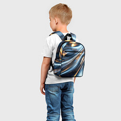 Детский рюкзак Синяя обтекаемая текстура, цвет: 3D-принт — фото 2
