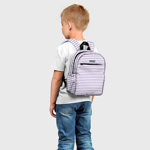 Детский рюкзак Холодный сиреневый в белую полоску / 3D-принт – фото 5