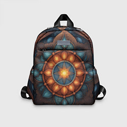 Детский рюкзак Симметричный орнамент - мандала узор со светящейся, цвет: 3D-принт