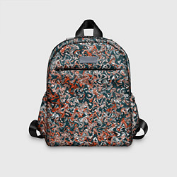 Детский рюкзак Тёмный сине-оранжевый абстрактная текстура, цвет: 3D-принт