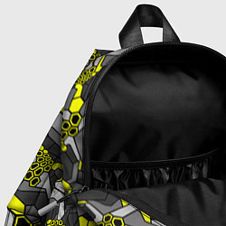 Детский рюкзак Шестиугольная текстура желтого камуфляжа, цвет: 3D-принт — фото 2