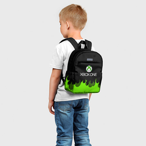 Детский рюкзак Xbox green fire / 3D-принт – фото 5