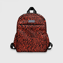 Детский рюкзак Чёрно-коралловый абстрактный узор, цвет: 3D-принт
