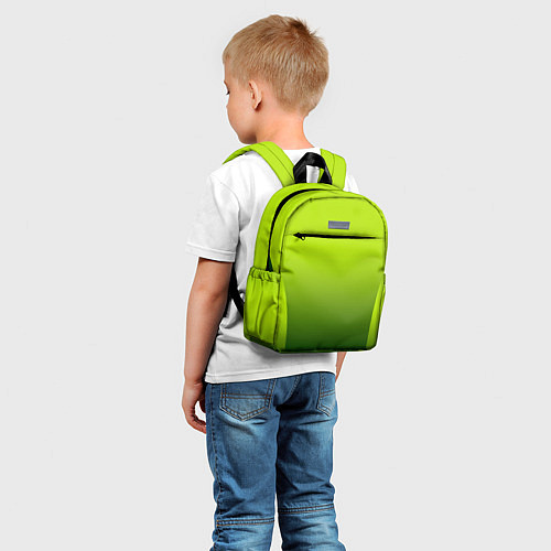 Детский рюкзак Яркий зеленый градиентный комбинированный узор / 3D-принт – фото 5