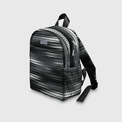 Детский рюкзак Тёмный серый абстрактные полосы, цвет: 3D-принт — фото 2