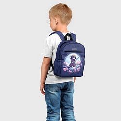 Детский рюкзак Котёнок самурай - цветущая сакура, цвет: 3D-принт — фото 2
