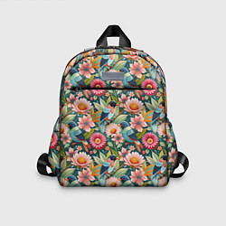 Детский рюкзак Тропические птицы в цветах, цвет: 3D-принт