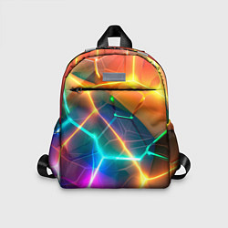 Детский рюкзак Яркий градиент в разломленных плитах с желтым свет, цвет: 3D-принт