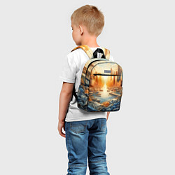 Детский рюкзак Нью-Йорк с джинсовыми берегами - нейросеть, цвет: 3D-принт — фото 2