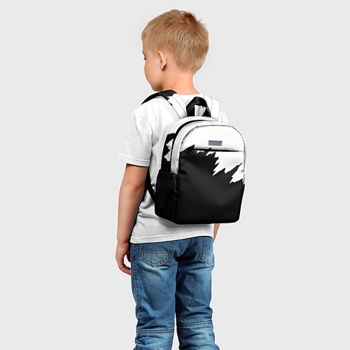 Детский рюкзак Просто краска черно белая / 3D-принт – фото 5