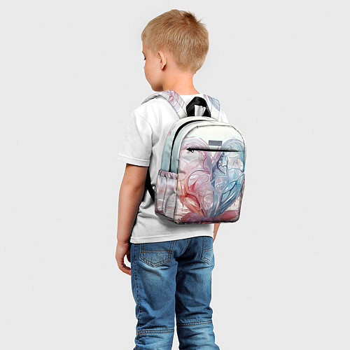 Детский рюкзак Сердце - плазменная текстура / 3D-принт – фото 5