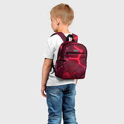 Детский рюкзак Маджента неоновые плиты в разломе, цвет: 3D-принт — фото 2