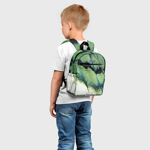 Детский рюкзак Зелено-черные пятна на светлом / 3D-принт – фото 5