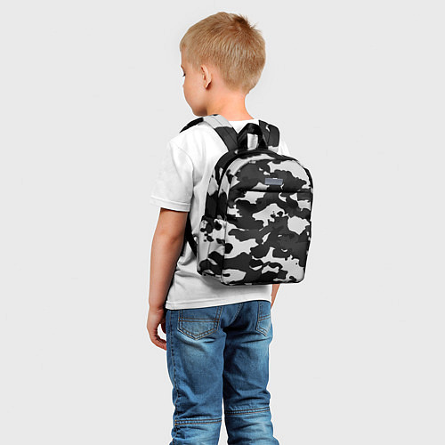 Детский рюкзак Камуфляж серый / 3D-принт – фото 5