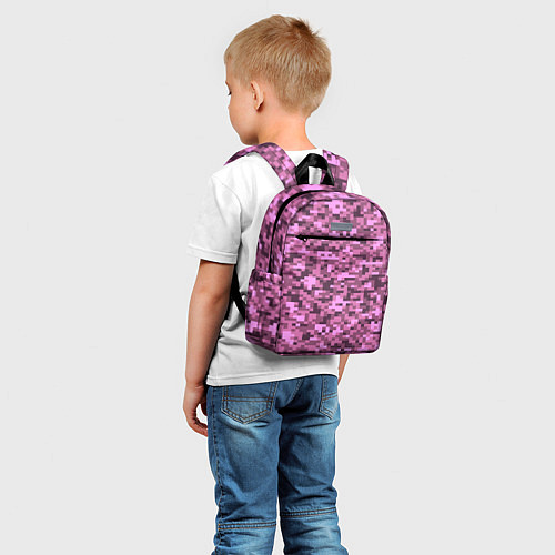 Детский рюкзак Розовый камуфляж текстура / 3D-принт – фото 5