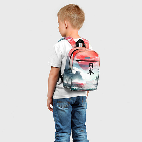 Детский рюкзак Япония - страна восходящего солнца - акварель / 3D-принт – фото 5