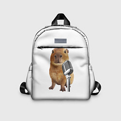 Детский рюкзак Капибара с микрофоном мем, цвет: 3D-принт