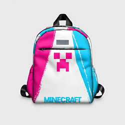Детский рюкзак Minecraft neon gradient style по-центру, цвет: 3D-принт