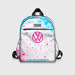 Детский рюкзак Volkswagen neon gradient style по-центру, цвет: 3D-принт