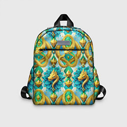 Детский рюкзак Золотистые змеи и цветы