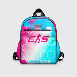Детский рюкзак Counter-Strike 2 neon gradient style по-центру, цвет: 3D-принт