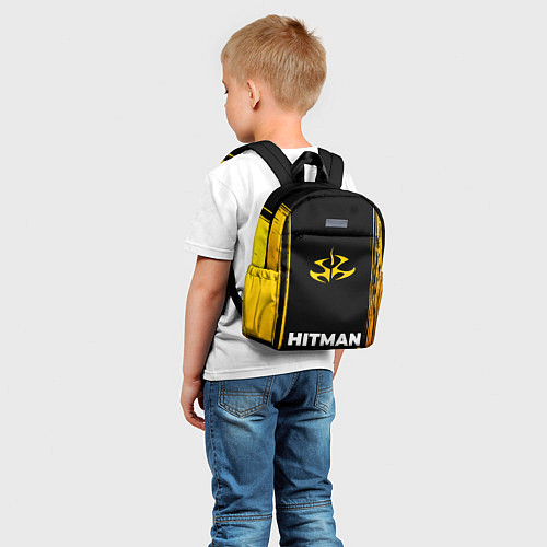 Детский рюкзак Hitman - gold gradient по-центру / 3D-принт – фото 5