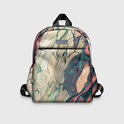 Детский рюкзак Зелёно-розовый стилизованный абстракция