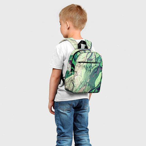 Детский рюкзак Зелёный стилизованный абстракция / 3D-принт – фото 5