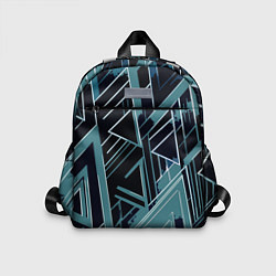 Детский рюкзак Чёрно-бирюзовый абстракция геометричный