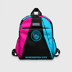 Детский рюкзак Manchester City - neon gradient по-центру, цвет: 3D-принт