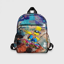 Детский рюкзак Bart Simpson on a skateboard - graffiti
