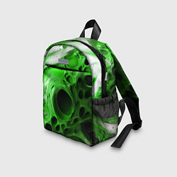 Детский рюкзак Зелёно-белая абстрактная структура, цвет: 3D-принт — фото 2