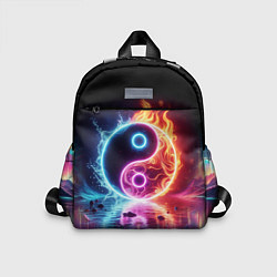 Детский рюкзак Инь янь - неоновый космос, цвет: 3D-принт
