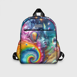 Детский рюкзак Абстрактное граффити с лицом девушки, цвет: 3D-принт