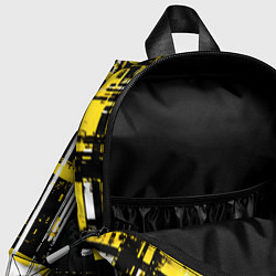 Детский рюкзак Жёлто-белый гранж на чёрном фоне, цвет: 3D-принт — фото 2